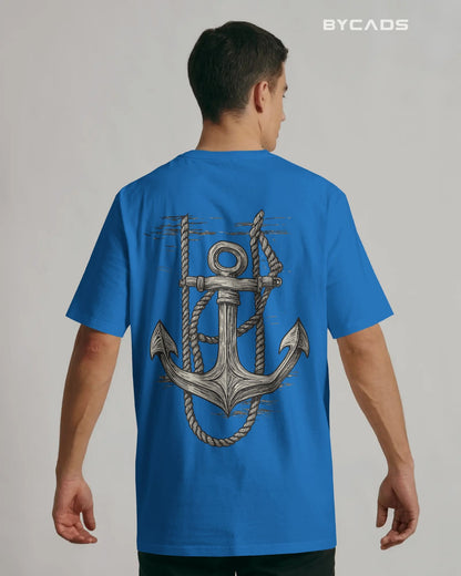 “Anchored Soul” Nautical Graphic Oversized t-shirt by Bycads