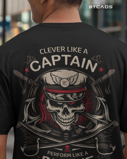 Captain Skull Oversized T-Shirt – Pirate-Inspired Nautical Streetwear by Bycads