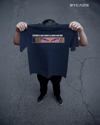Saitama "Hero For Fun" Graphic Regular-Fit Cotton Blend T-Shirt | Anime Streetwear
