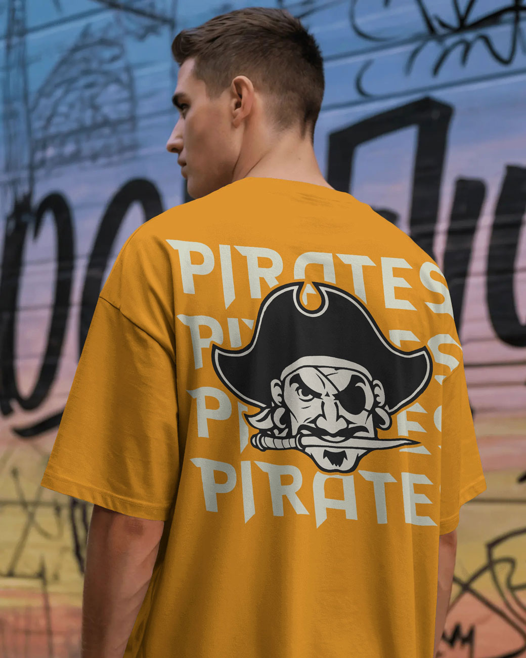 Bold Pirate Graphic Oversized T-Shirt for Men