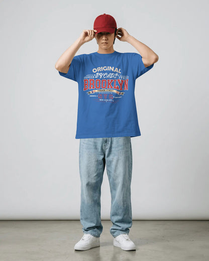 BYCADS Original Brooklyn Oversized Cotton Blend T-Shirt | Relaxed Fit Drop Shoulder Streetwear Tee