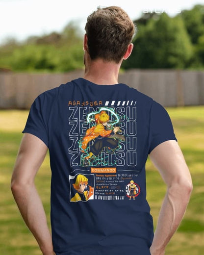 Zenitsu Agatsuma Techwear Graphic Regular-Fit Cotton Blend T-Shirt | Anime Streetwear