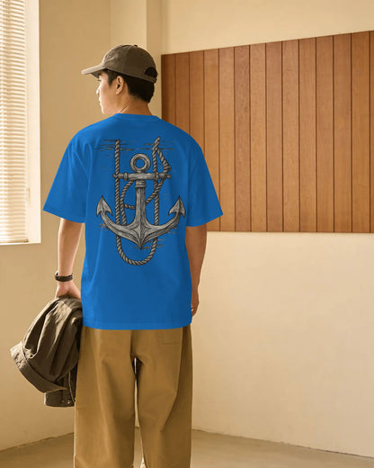 “Anchored Soul” Nautical Graphic Oversized t-shirt by Bycads