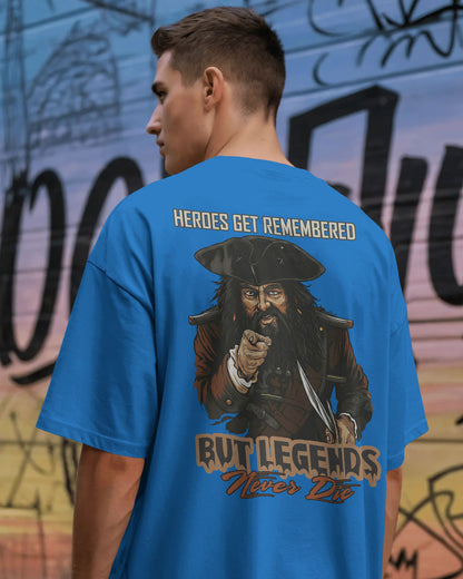 Legends Never Die Oversized Pirate T-Shirt – Bycads Street Legacy Drop