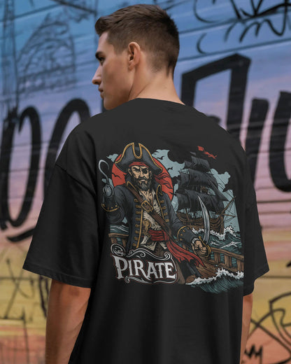 Rogue of the Seas Pirate Printed Oversized T-Shirt for Men