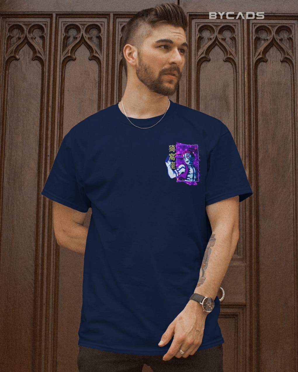 BYCADS "Upper Rank Three" Akaza Anime Graphic Regular Fit Cotton Blend T-Shirt