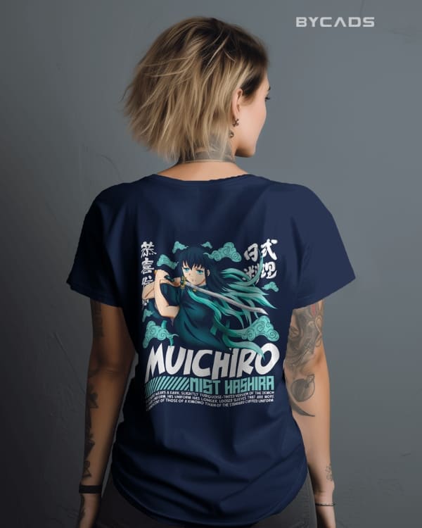 Muichiro Tokito Mist Breathing Graphic Regular-Fit Cotton Blend T-Shirt | Anime Streetwear