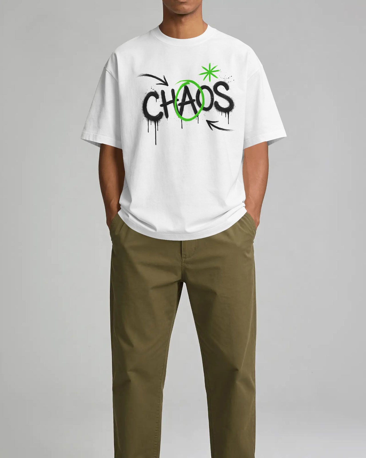 CHAOS Graphic Oversized T-Shirt cotton blend - BYCADS