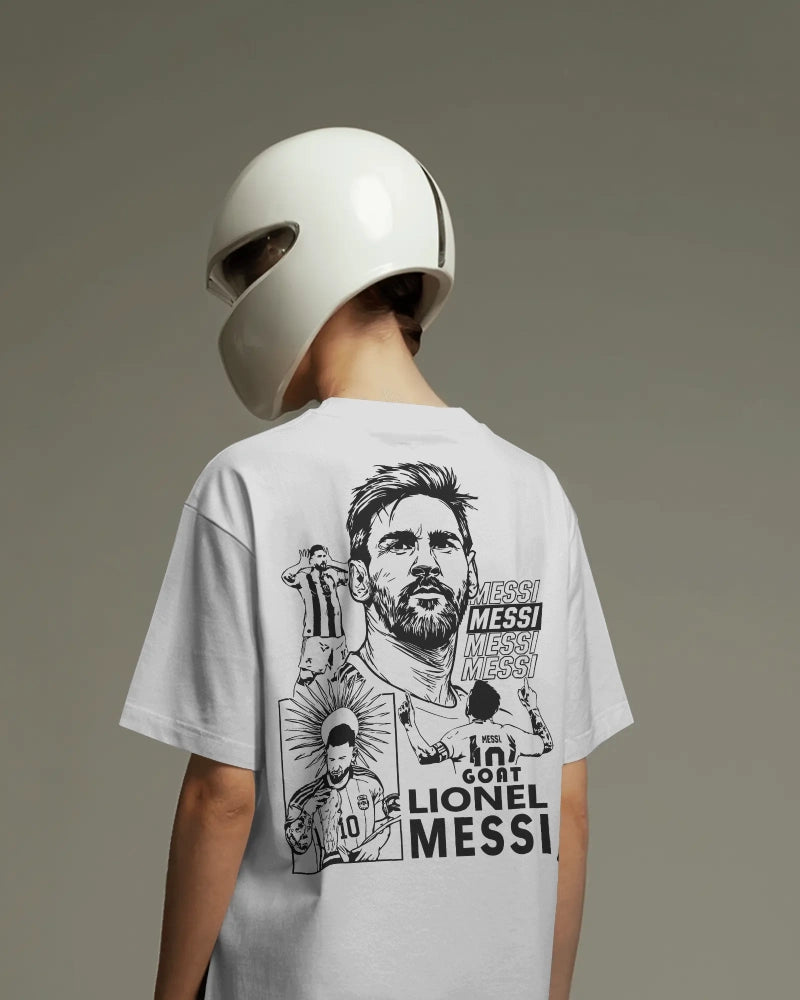 BYCADS Lionel Messi Legend  Graphic Oversized Drop Shoulder Cotton Blend T-Shirt