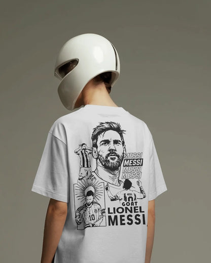 BYCADS Lionel Messi Legend  Graphic Oversized Drop Shoulder Cotton Blend T-Shirt