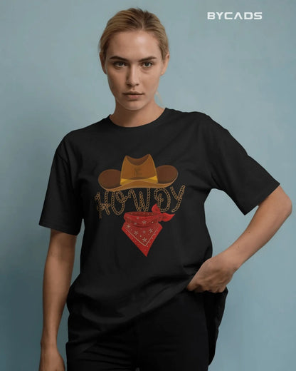 Howdy Cowboy Oversized T-Shirt for Men – Western Street Style by Bycads
