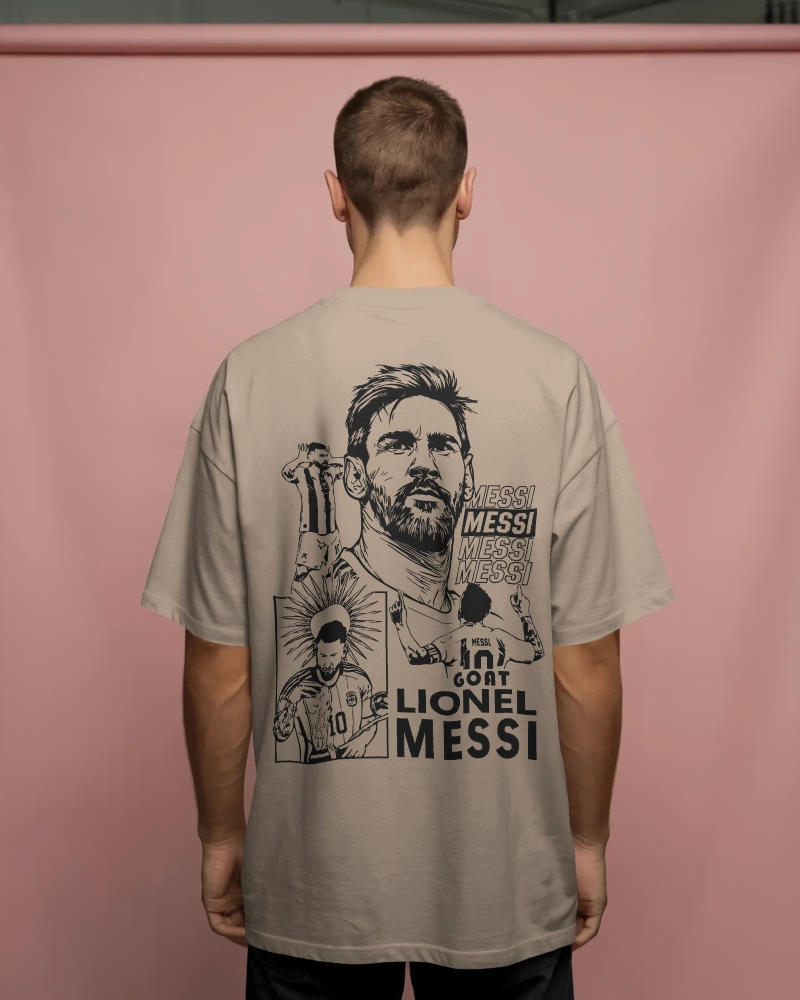 BYCADS Lionel Messi Legend  Graphic Oversized Drop Shoulder Cotton Blend T-Shirt