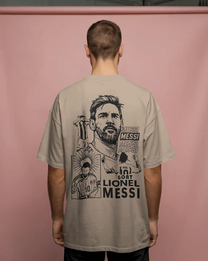 BYCADS Lionel Messi Legend  Graphic Oversized Drop Shoulder Cotton Blend T-Shirt