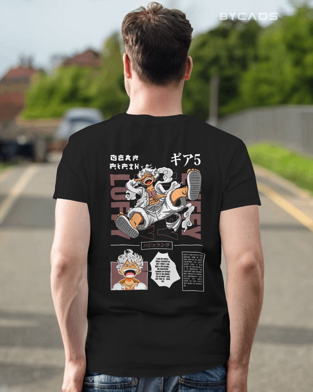 BYCADS "Gear 5 Joyboy" Luffy Anime Graphic Regular Fit T-Shirt