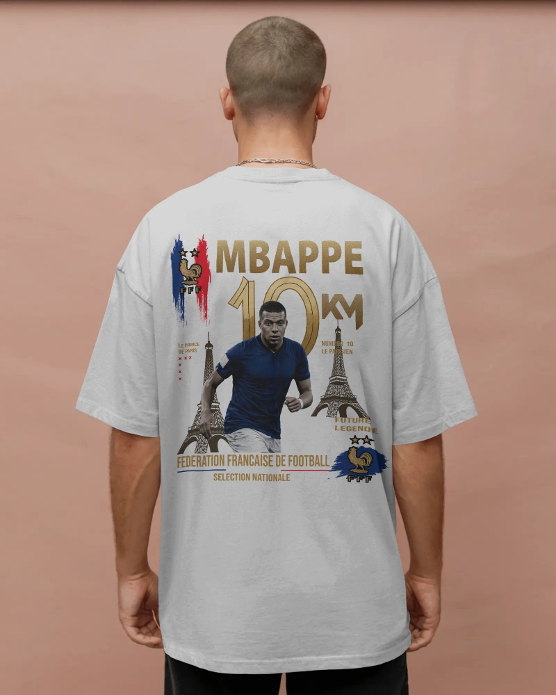 BYCADS Mbappé 10 Sports Edition Oversized T-Shirt – Premium Cotton Blend Streetwear T-shirt