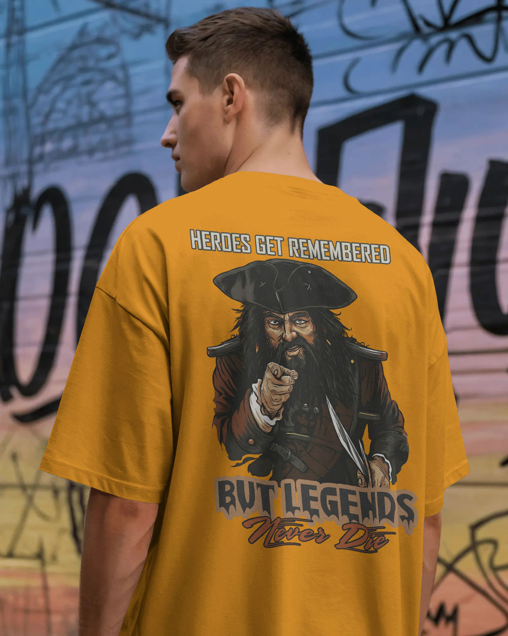 Legends Never Die Oversized Pirate T-Shirt – Bycads Street Legacy Drop