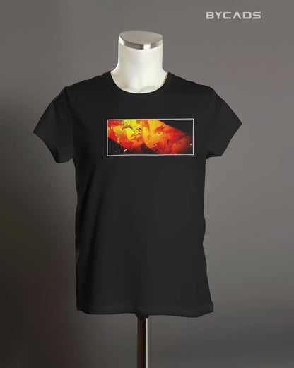 BYCADS "Will of Fire" Rengoku Flame Hashira Anime Graphic Regular-Fit Cotton Blend T-Shirt