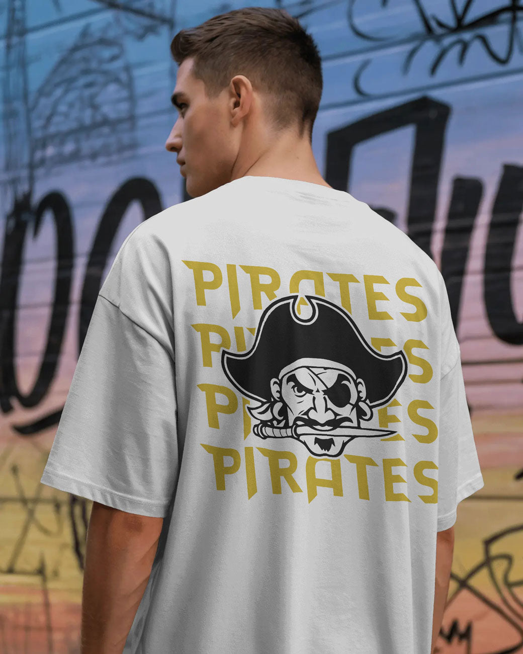 Bold Pirate Graphic Oversized T-Shirt for Men