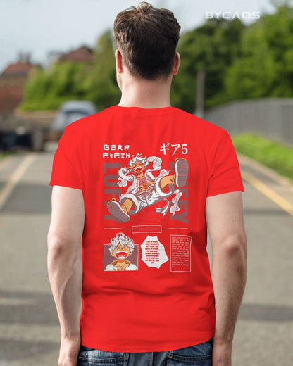 BYCADS "Gear 5 Joyboy" Luffy Anime Graphic Regular Fit T-Shirt