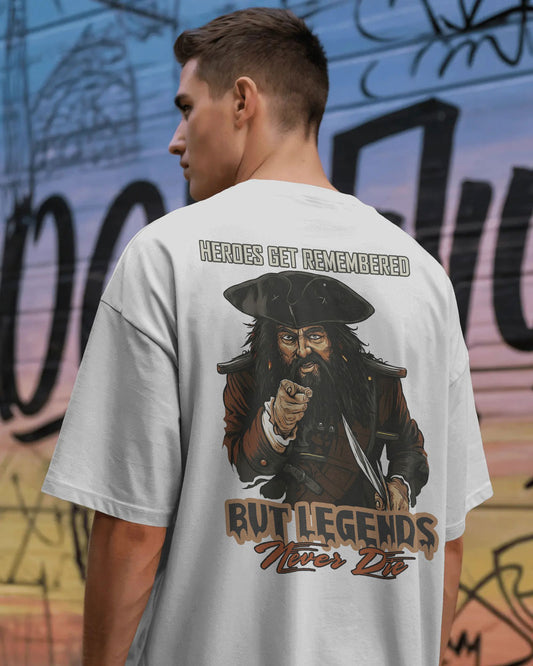 Legends Never Die Oversized Pirate T-Shirt – Bycads Street Legacy Drop