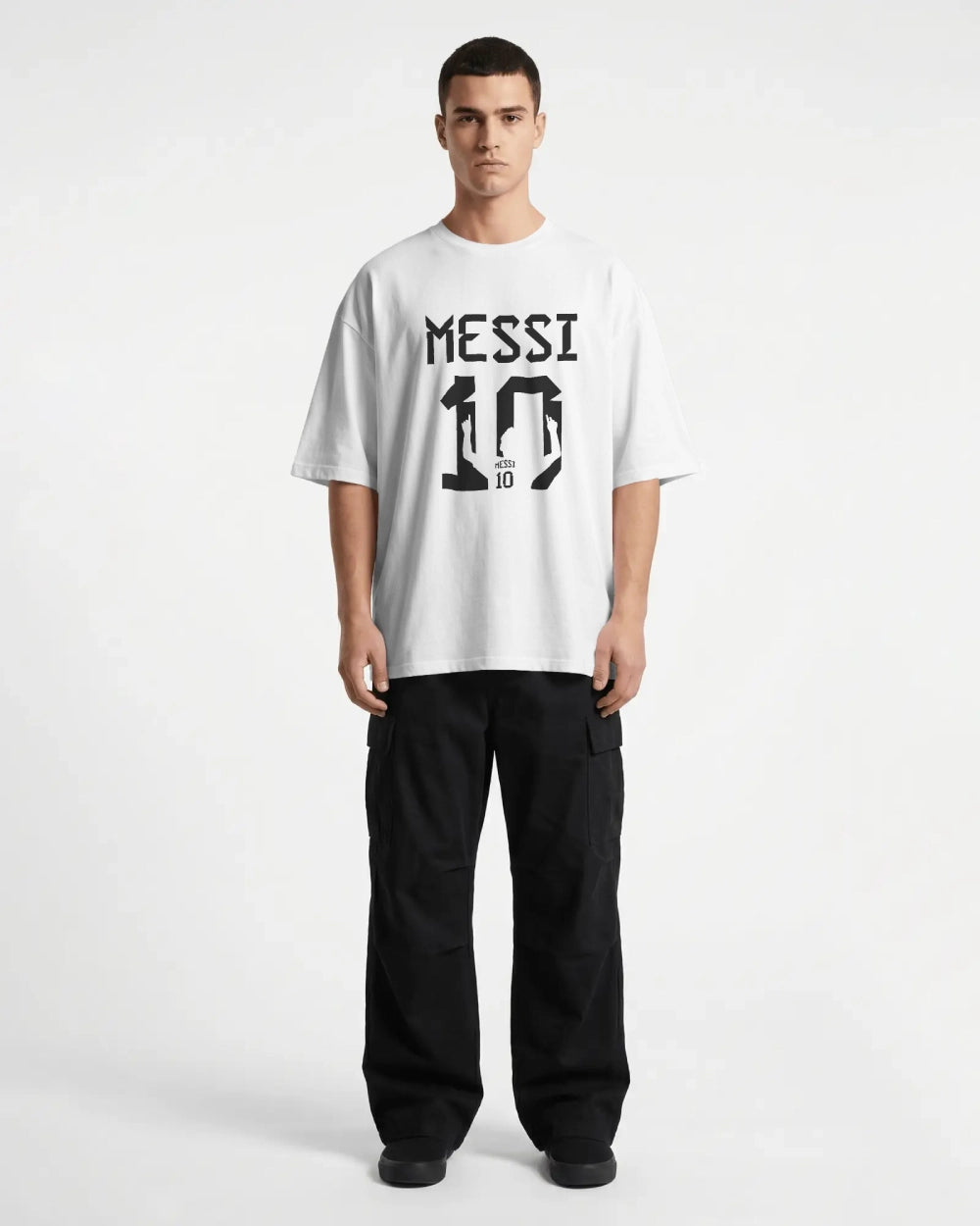 BYCADS Messi 10 Football Oversized Cotton Blend T-Shirt | Premium Sports Collection Graphic T-shirt