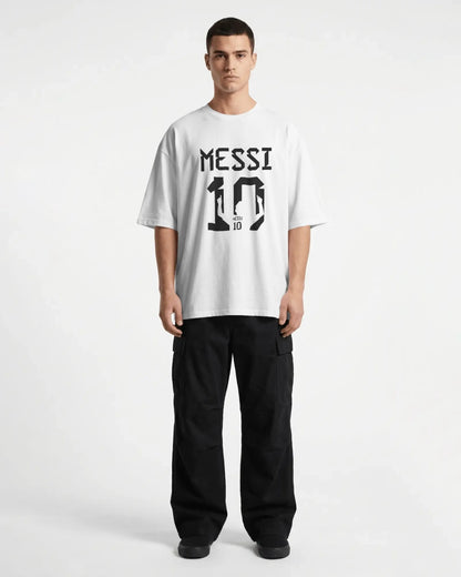 BYCADS Messi 10 Football Oversized Cotton Blend T-Shirt | Premium Sports Collection Graphic T-shirt
