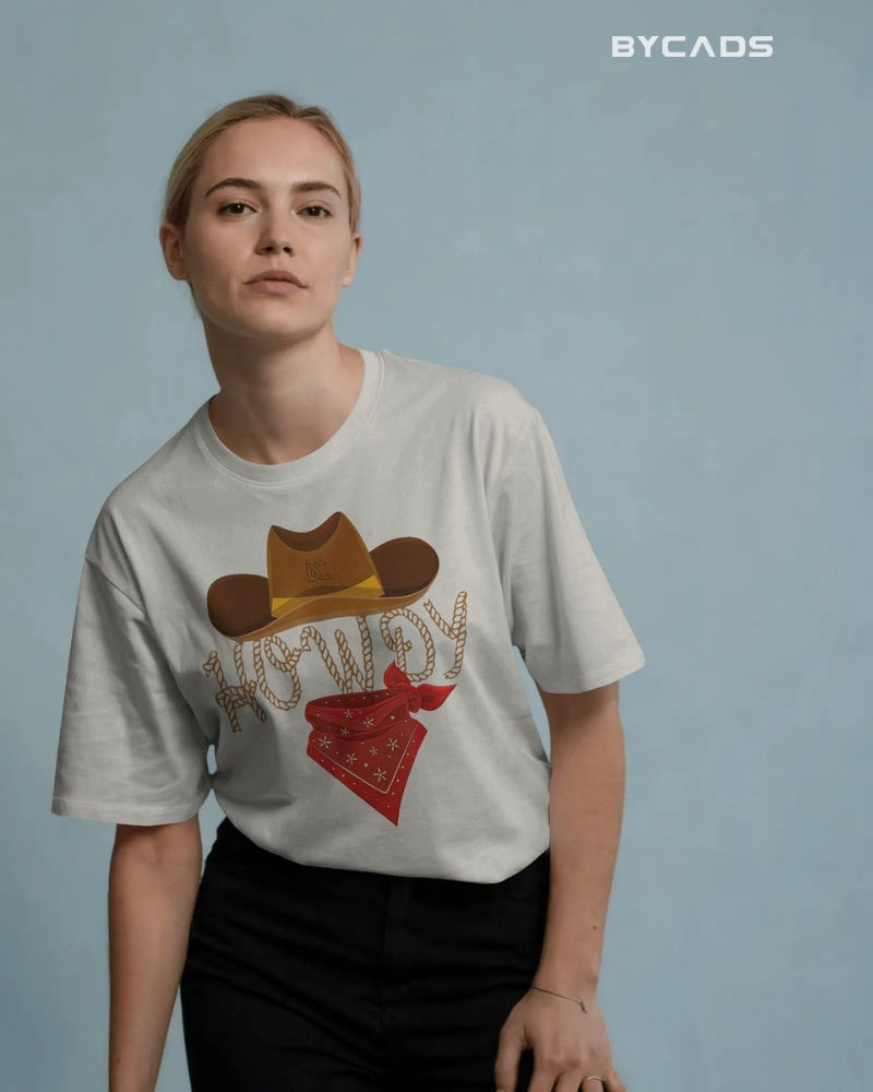 Howdy Cowboy Oversized T-Shirt for Men – Western Street Style by Bycads