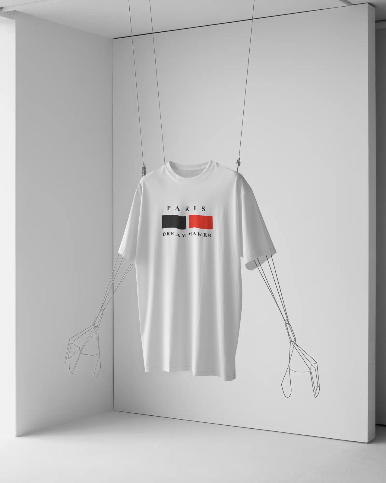 BYCADS Minimal Paris Printed Street Style Oversized Cotton Blend T-shirt
