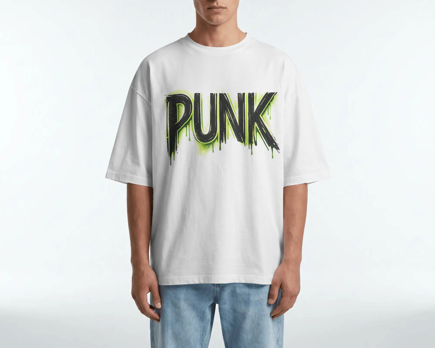 PUNK Drip Graphic Oversized T-Shirt Cotton bland - BYCADS