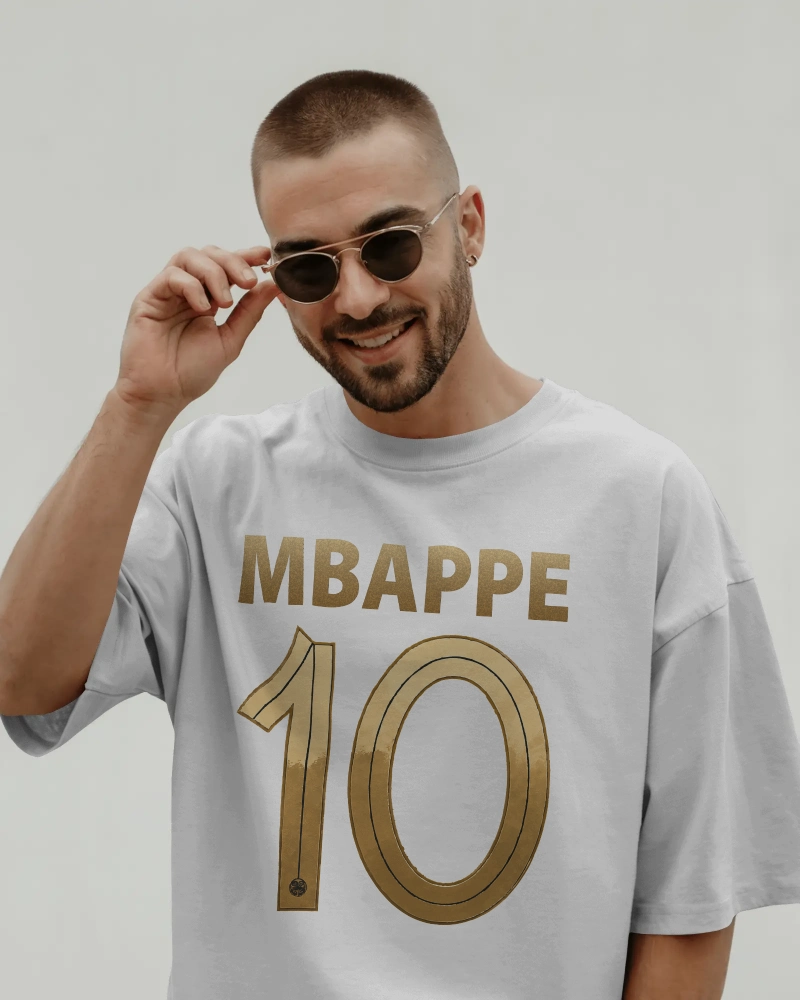 BYCADS Mbappé 10 Sports Edition Oversized T-Shirt – Premium Cotton Blend Streetwear T-shirt