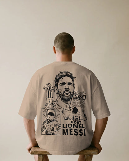 BYCADS Lionel Messi Legend  Graphic Oversized Drop Shoulder Cotton Blend T-Shirt