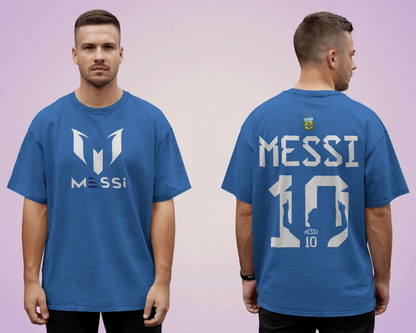 BYCADS Messi 10 Football Oversized Cotton Blend T-Shirt | Premium Sports Collection Graphic T-shirt
