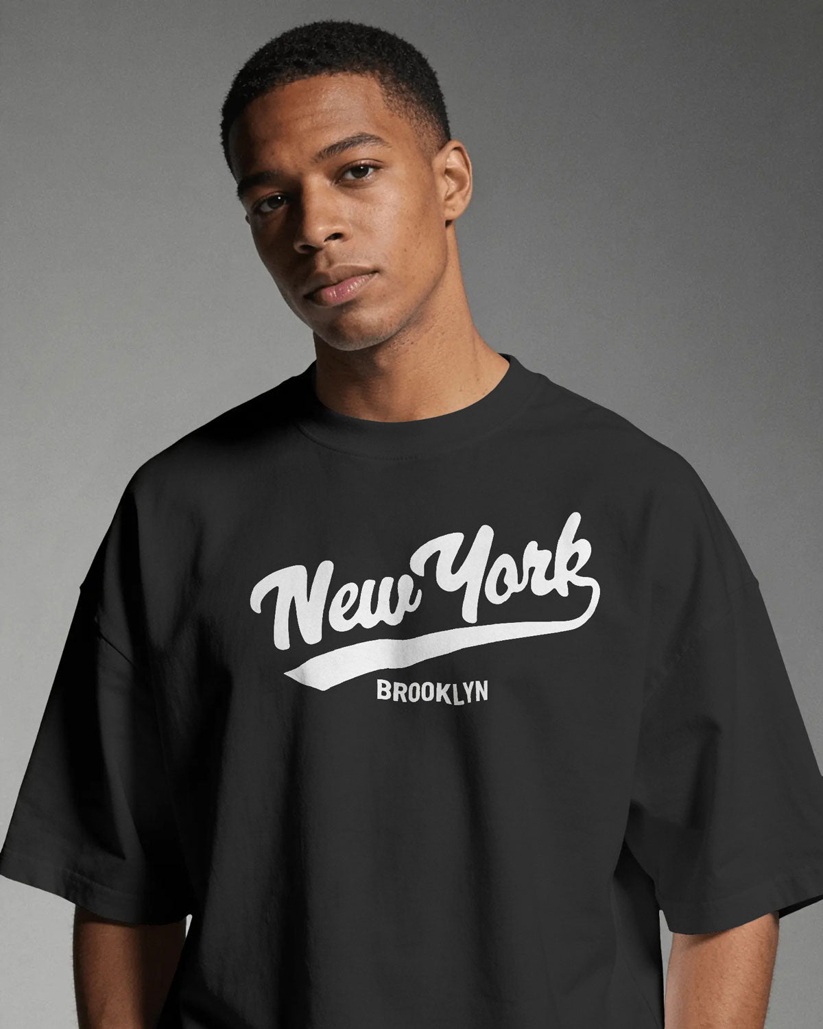 BYCADS New York Oversized Cotton Blend T-Shirt | Drop Shoulder Relaxed Fit Streetwear T-shirt