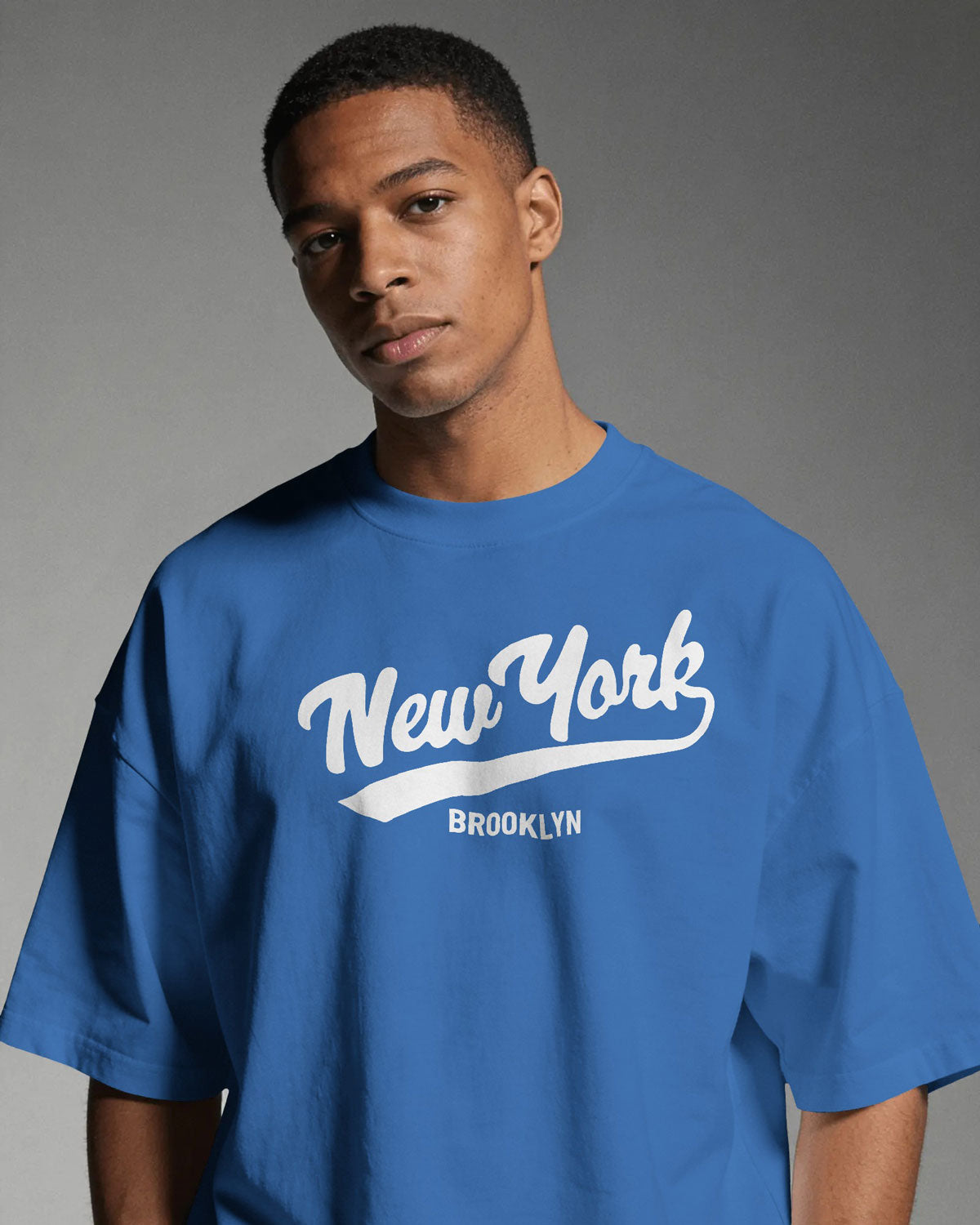 BYCADS New York Oversized Cotton Blend T-Shirt | Drop Shoulder Relaxed Fit Streetwear T-shirt