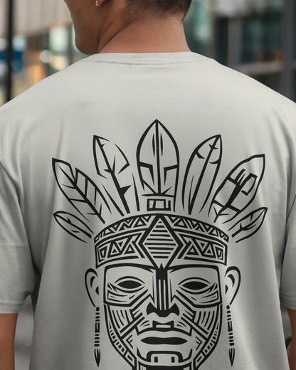 Tribal Warrior Spirit Oversized T-Shirt – Bold Ethnic Power by Bycads