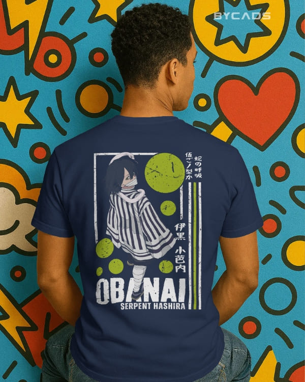 Obanai Serpent Hashira Graphic Regular-Fit Cotton Blend T-Shirt | Anime Streetwear