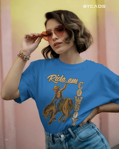 Ride ‘Em Cowboy Oversized T-Shirt for Men – Western Streetwear by Bycads