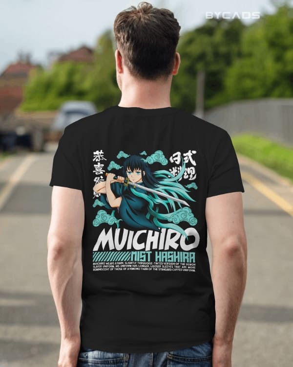 Muichiro Tokito Mist Breathing Graphic Regular-Fit Cotton Blend T-Shirt | Anime Streetwear