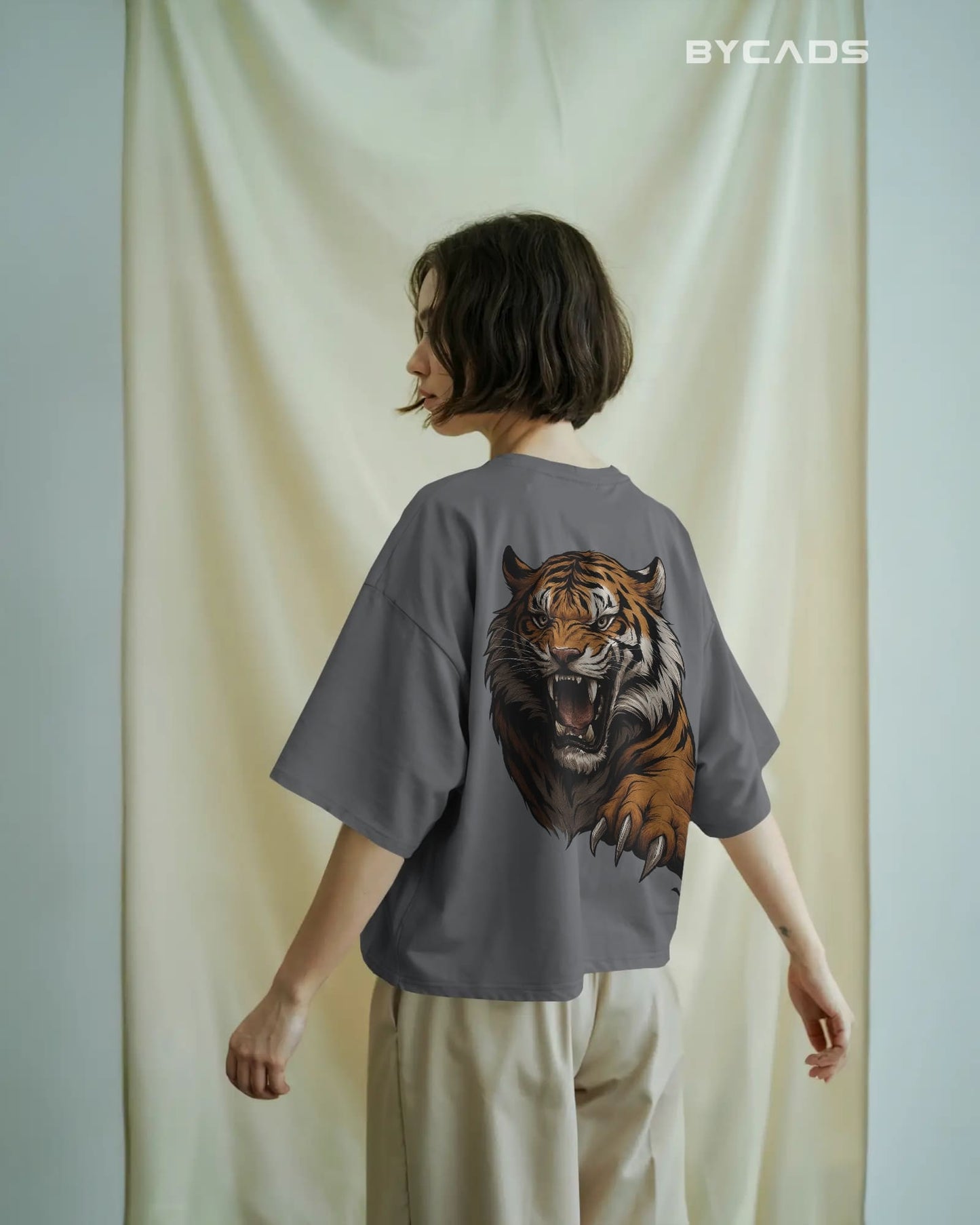 Roaring Tiger Oversized T-Shirt for Men – Fierce Streetwear by Bycads