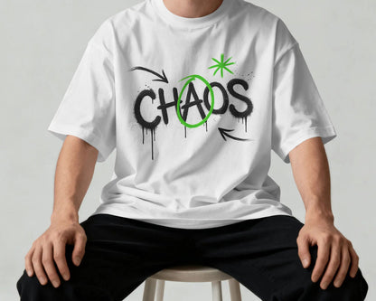 CHAOS Graphic Oversized T-Shirt cotton blend - BYCADS