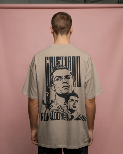 BYCADS Football Legend CR7 Back Print Oversized T-Shirt | Cotton Blend Streetwear