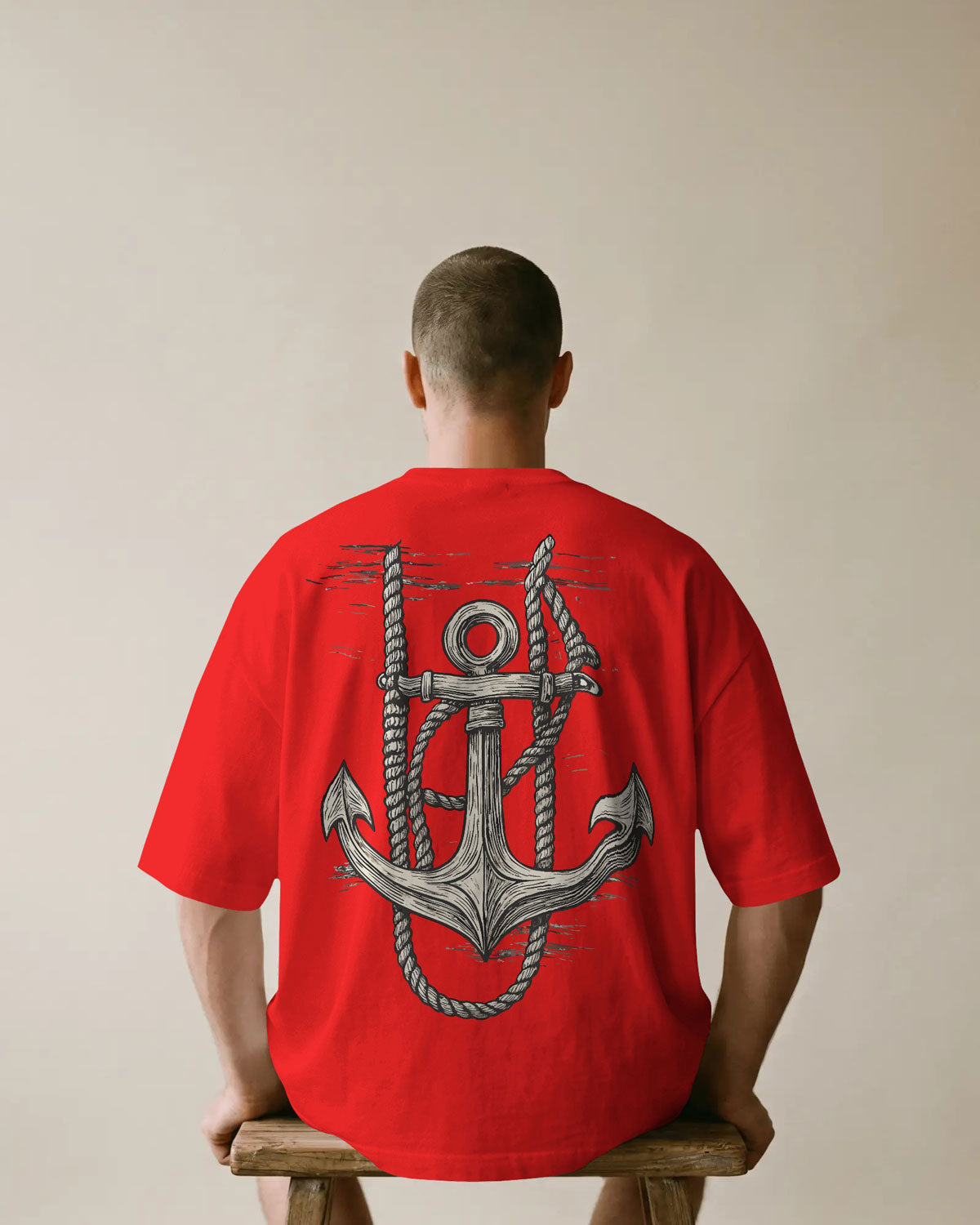 “Anchored Soul” Nautical Graphic Oversized t-shirt by Bycads