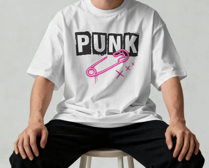 PUNK Graphic Oversized T-Shirt cotton blend - BYCADS