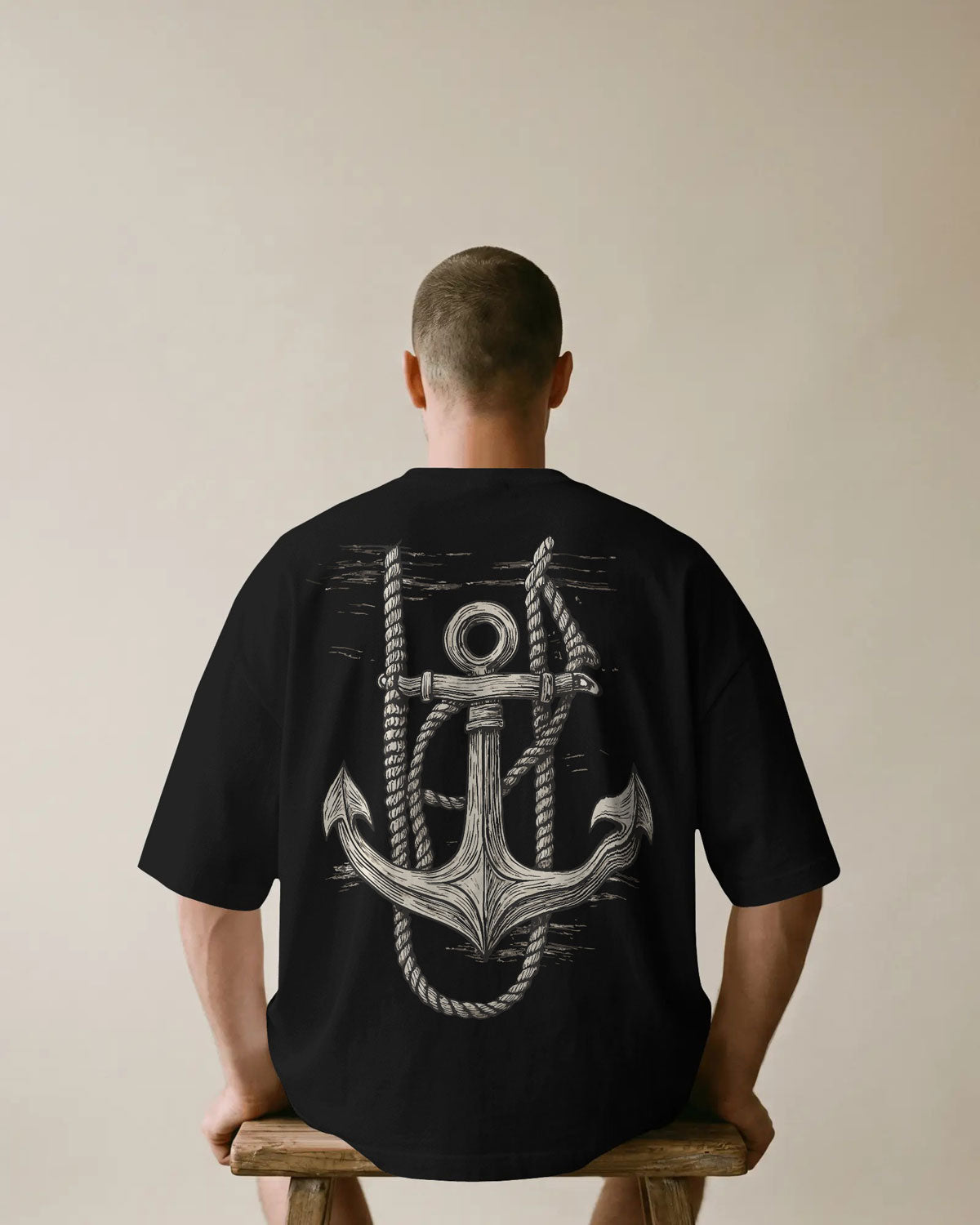 “Anchored Soul” Nautical Graphic Oversized t-shirt by Bycads