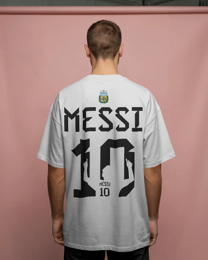 BYCADS Messi 10 Football Oversized Cotton Blend T-Shirt | Premium Sports Collection Graphic T-shirt