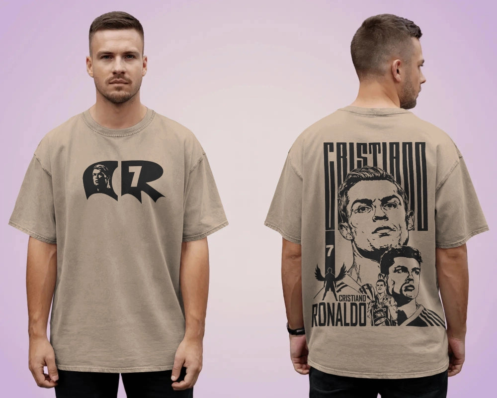 BYCADS Football Legend CR7 Back Print Oversized T-Shirt | Cotton Blend Streetwear