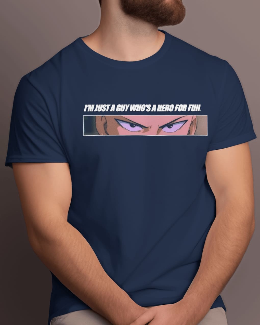 Saitama "Hero For Fun" Graphic Regular-Fit Cotton Blend T-Shirt | Anime Streetwear