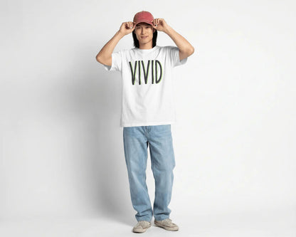 VIVID Minimal Neon Outline Oversized T-Shirt Cotton bland - BYCADS