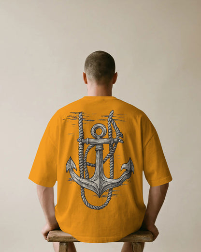 “Anchored Soul” Nautical Graphic Oversized t-shirt by Bycads