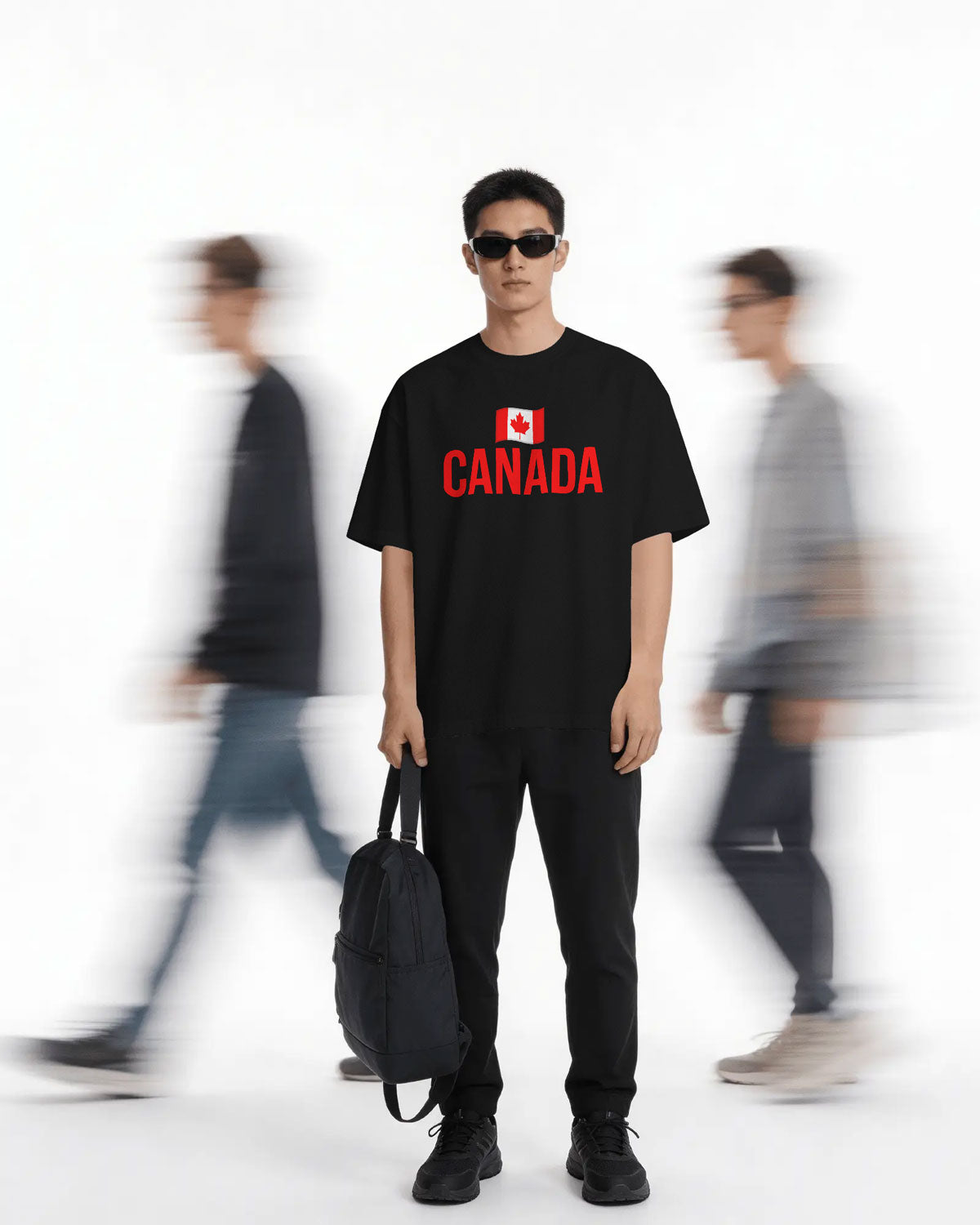 BYCADS Canada Flag Oversized T-Shirt – Travel Graphic Printed Cotton Blend tshirt